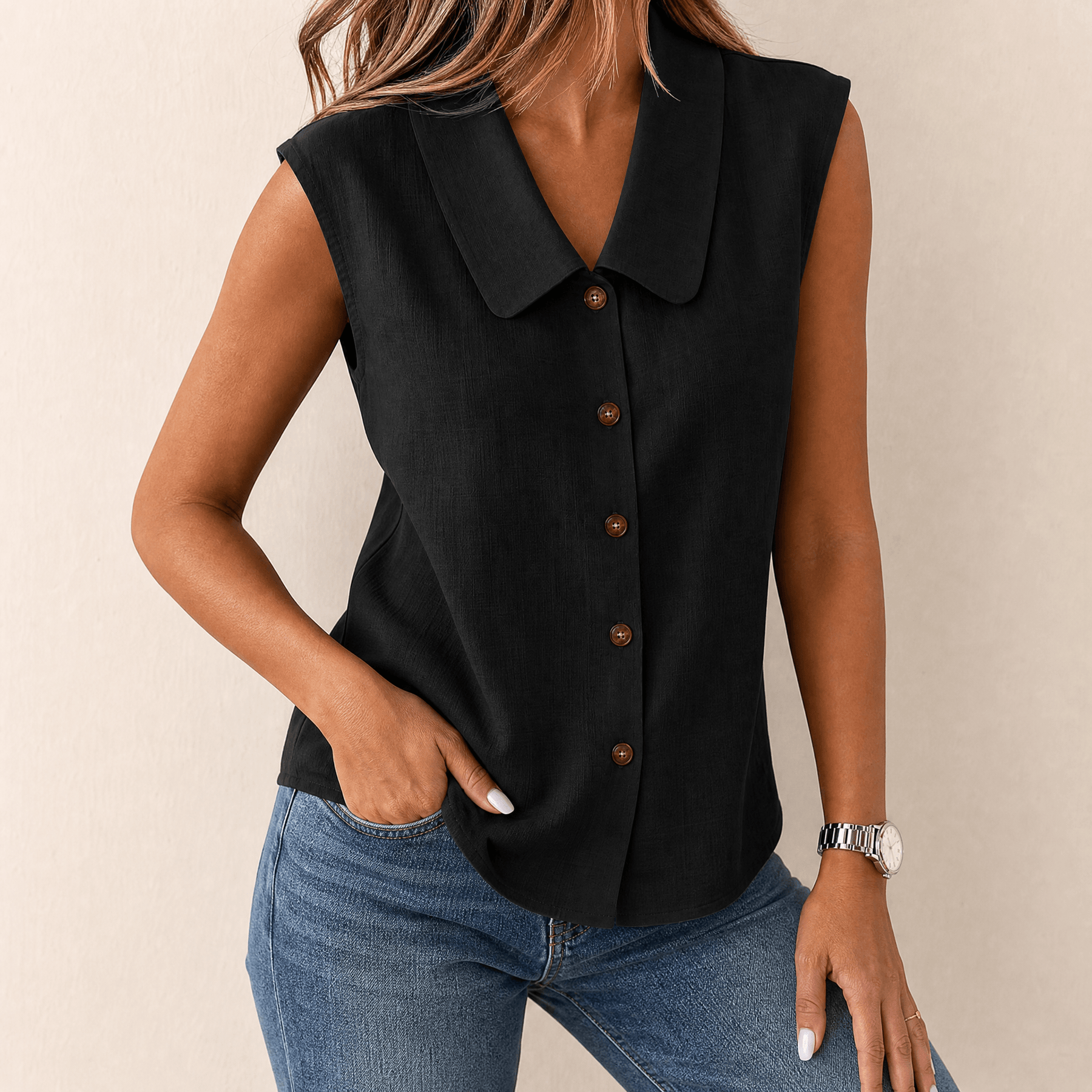 Women's Breezy Collared Summer Top