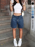 Women's summer retro casual loose Bermuda shorts