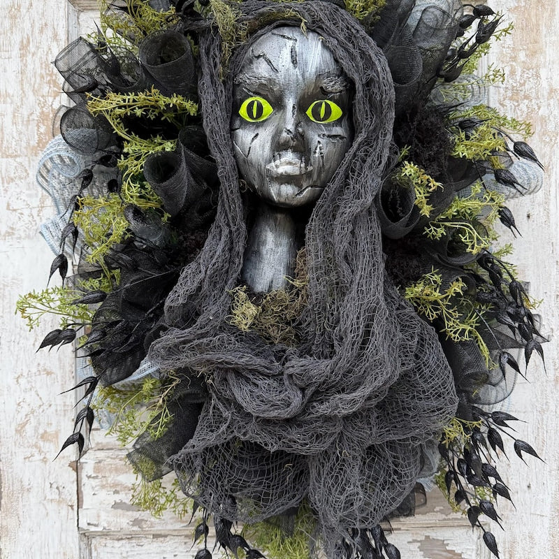 10 Halloween Porch Wreath Decorations (Front Door, Porch, Entrance, Fireplace, Window, Wall, Classroom, Party Decorations)