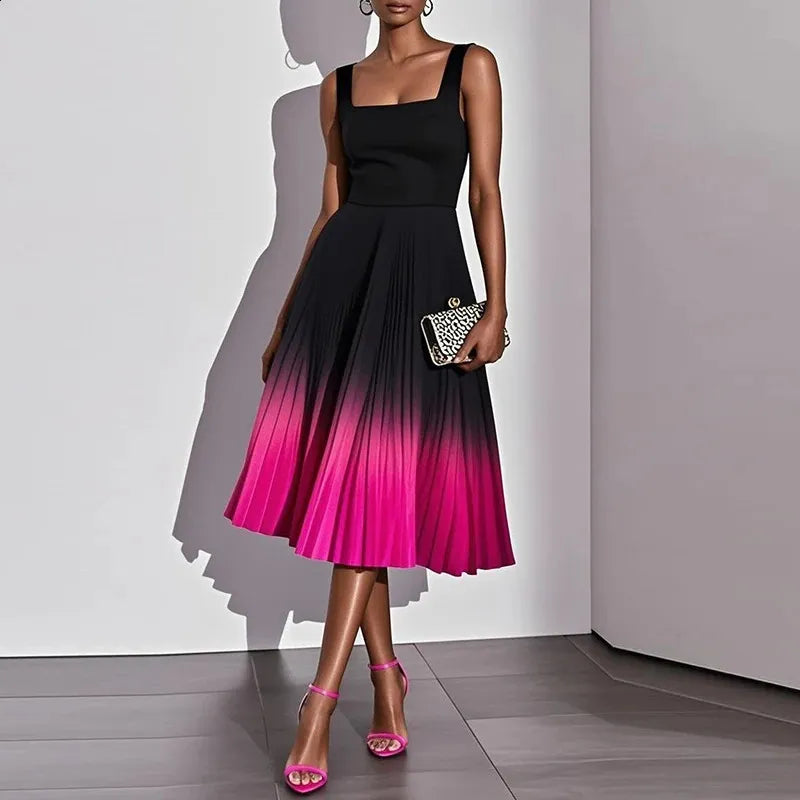 ✨⏰Last Day Discount Day🎁PLEATED OMBRE PARTY MIDI DRESS