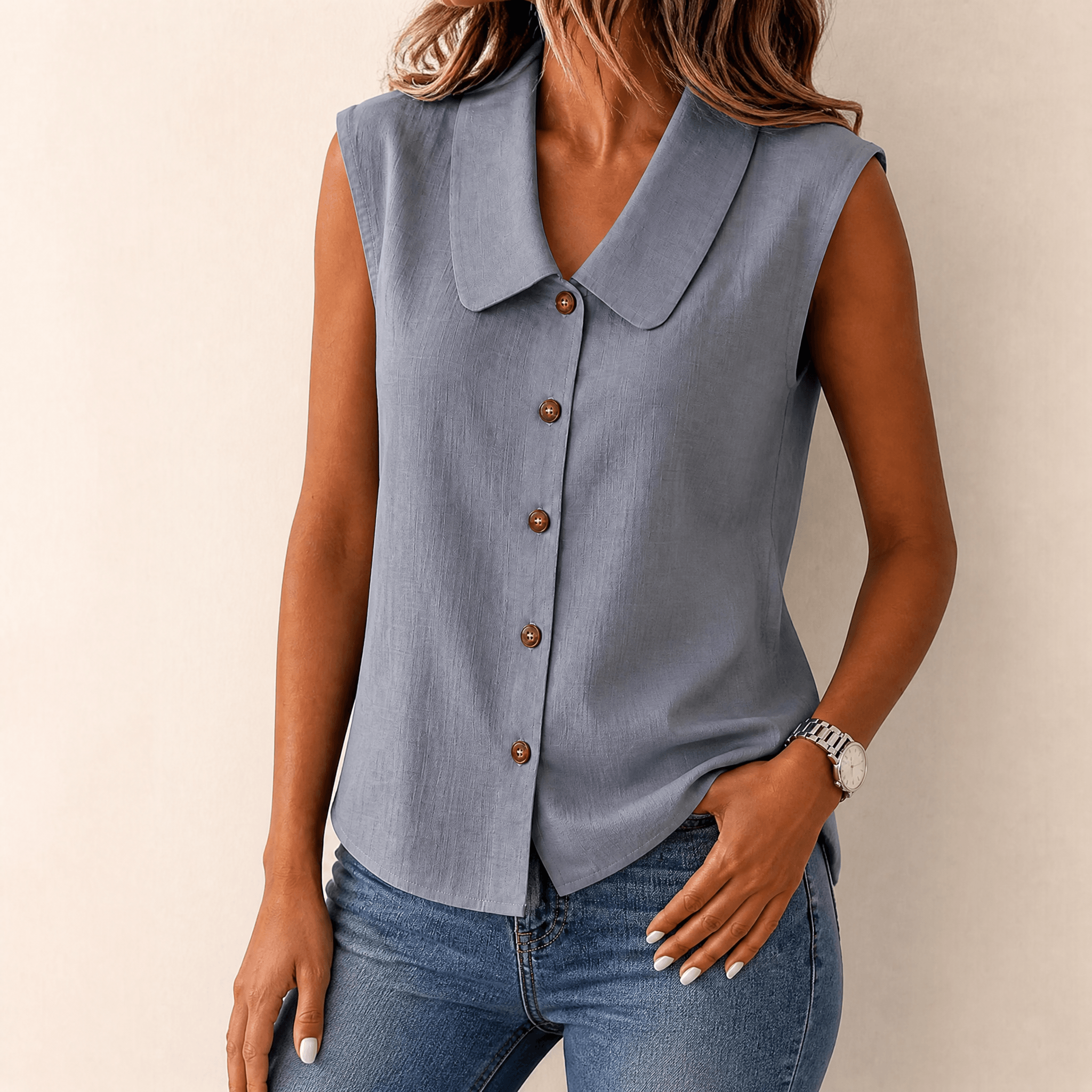 Women's Breezy Collared Summer Top