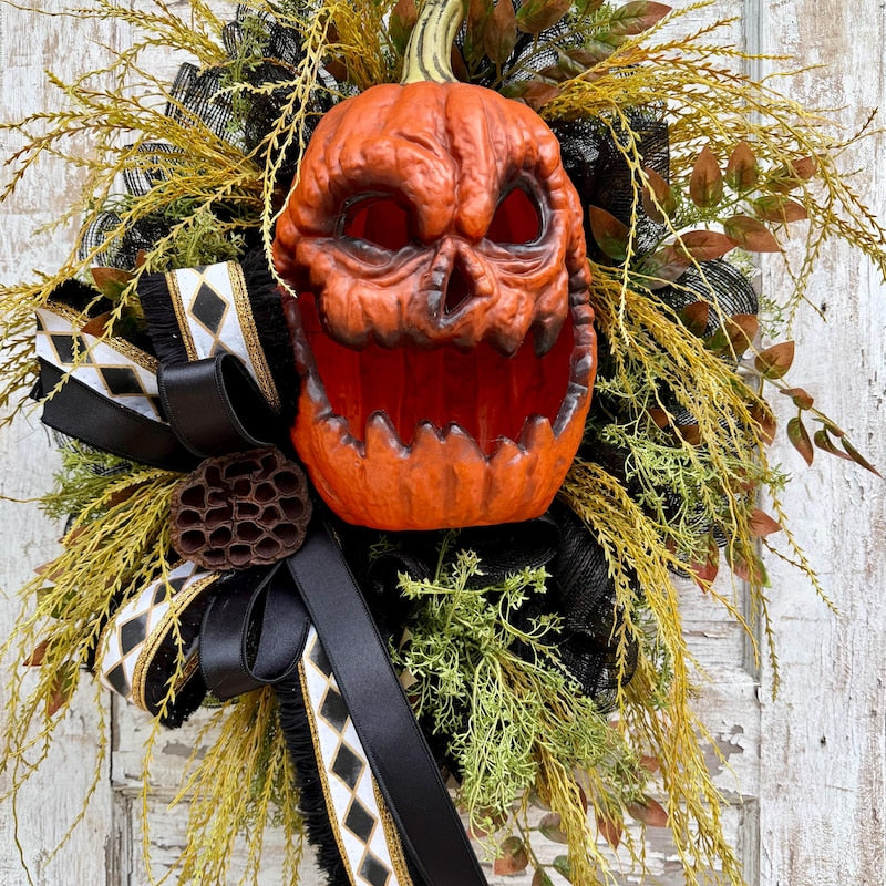 10 Halloween Porch Wreath Decorations (Front Door, Porch, Entrance, Fireplace, Window, Wall, Classroom, Party Decorations)