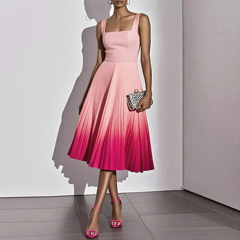 ✨⏰Last Day Discount Day🎁PLEATED OMBRE PARTY MIDI DRESS