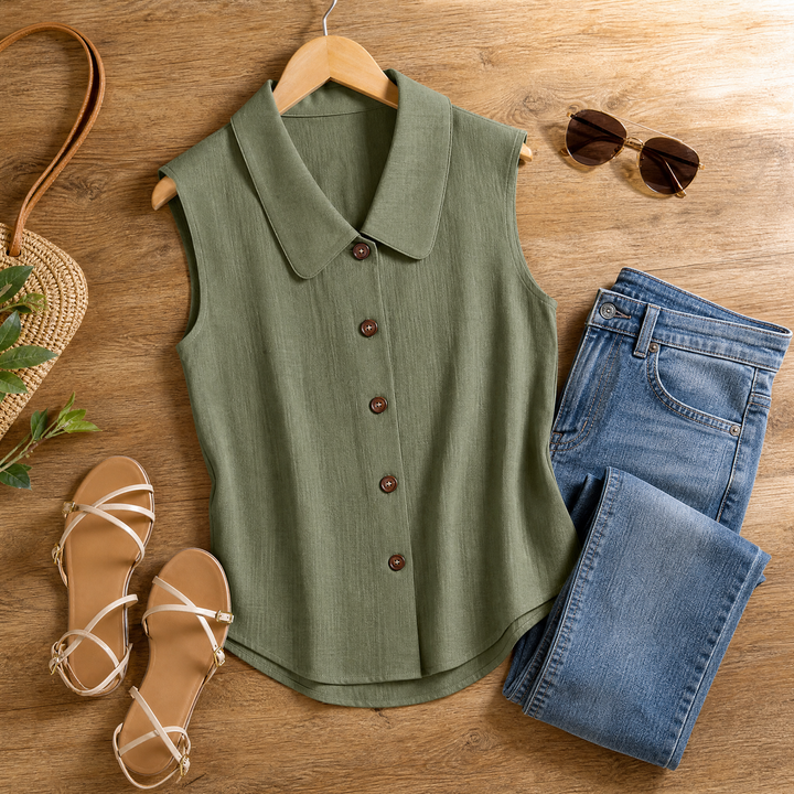 Women's Breezy Collared Summer Top